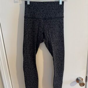 Lululemon Athletica Black Leopard Print Leggings